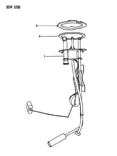 1988 Dodge D150 Fuel Tank Sending Unit Diagram for 4051871