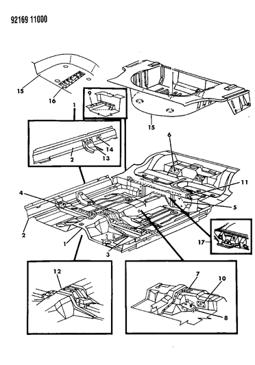 1992 Chrysler Imperial Floor Pan Diagram