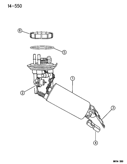 1996 Chrysler Town & Country Fuel Pump & Level Unit Diagram