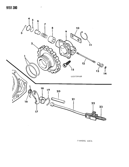 1989 Chrysler Fifth Avenue Governor & Parking Sprag Diagram