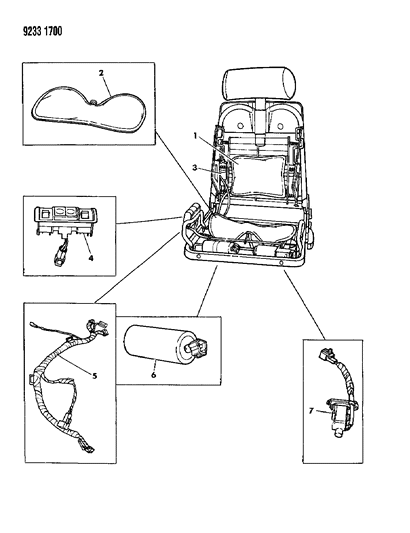 1989 Chrysler LeBaron Lumbar & Thigh Support - Electric Diagram