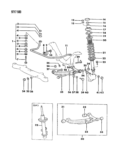 1989 Chrysler Conquest Nut-Rear Suspension Arm Diagram for MB242260
