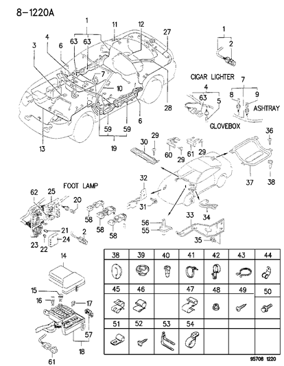 1995 Dodge Stealth Wiring, Chassis, Front, Fwd Diagram for MB943336