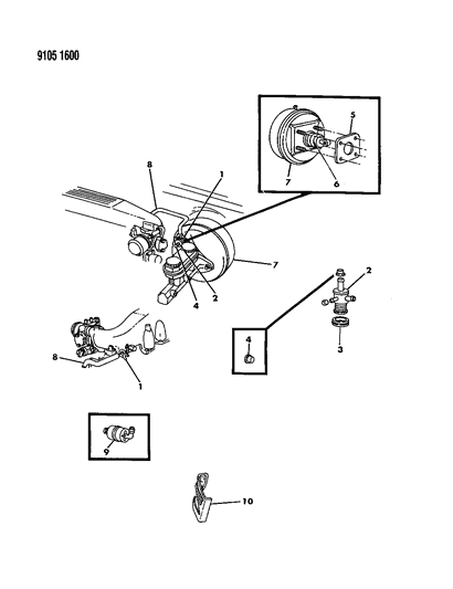 1989 Chrysler LeBaron GTS Booster, Power Brake Diagram