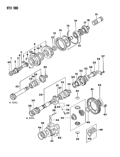 1989 Dodge Ram 50 Power Train Automatic Transaxle Diagram