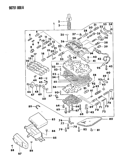1990 Dodge Ram 50 Screw-Tapping Diagram for MF453093