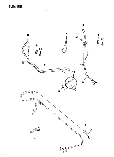 1992 Jeep Cherokee Lines - Heater & A/C Vacuum Diagram