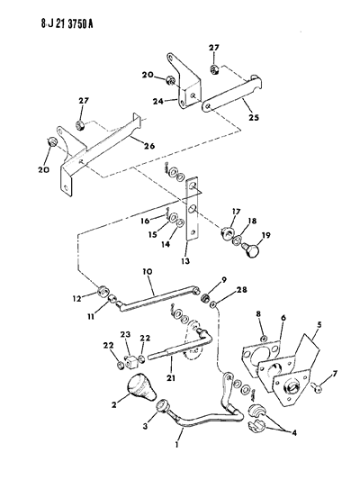 1988 Jeep J10 Controls, Transfer Case Shift Diagram 2