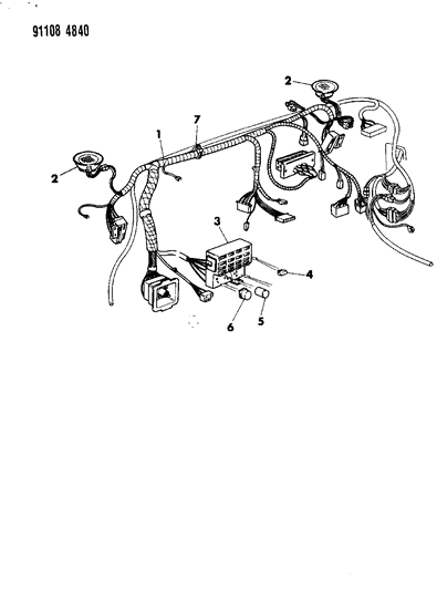 1991 Chrysler TC Maserati Wiring - Instrument Panel Diagram