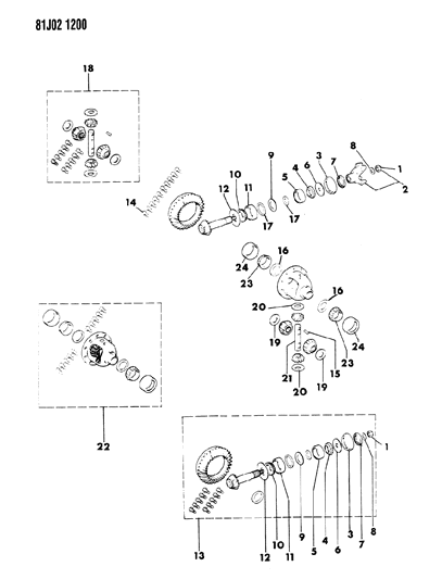 1985 Jeep Wrangler SHIM-Set Diagram for J8126503