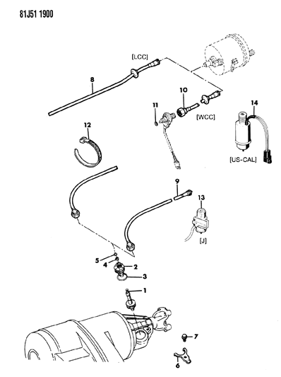 1985 Jeep Wrangler Cable, Speedometer With Pinion And Adapter Diagram
