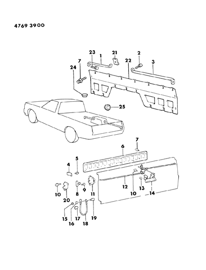 1984 Dodge Ram 50 STOP/BUMP-Front Door Diagram for MB115481