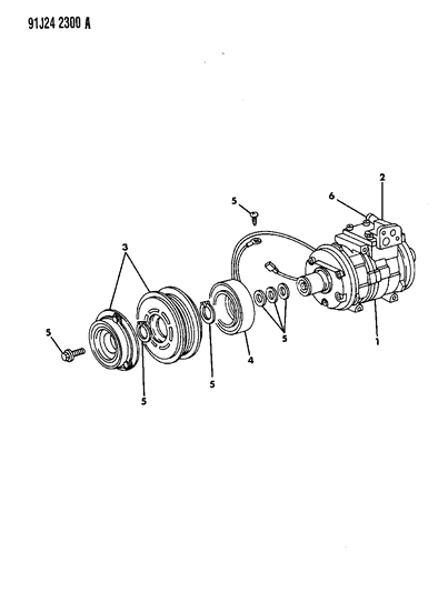 1993 Jeep Grand Wagoneer Compressor, Air Conditioning Diagram