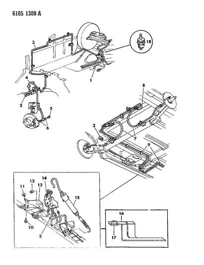 1986 Dodge Caravan Lines & Hoses, Brake Diagram