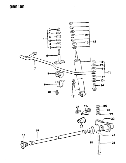 1990 Dodge Ram 50 Stabilizer - Front Diagram 1