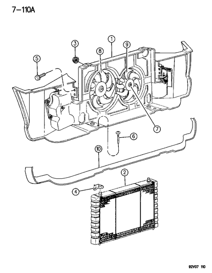 1993 Dodge Viper Engine Cooling Radiator Diagram for 5010701AA