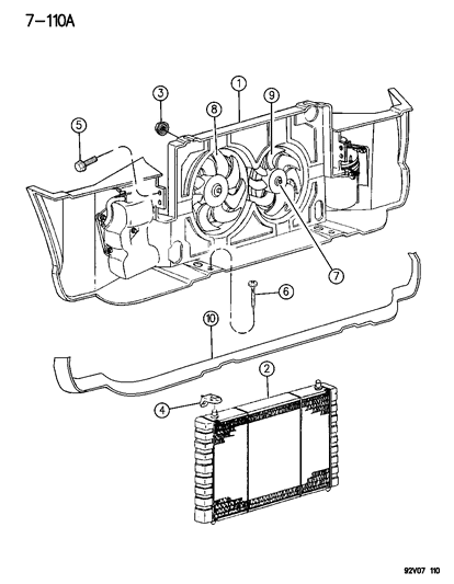 1993 Dodge Viper Radiator Diagram for 4643509