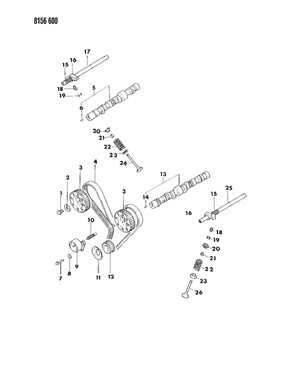 1988 Dodge Grand Caravan Camshaft & Valves Diagram 3