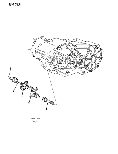 1988 Dodge W350 Cable, Speedometer With Pinion And Adapter Diagram 2