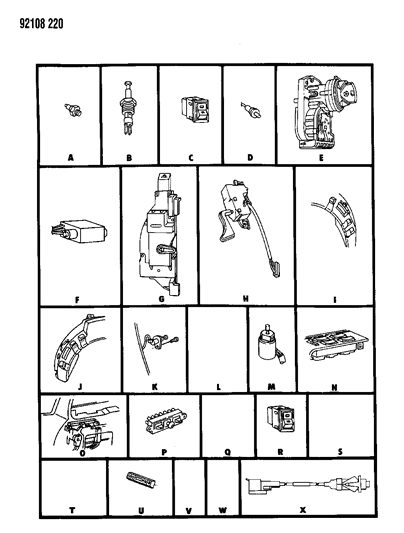 1992 Chrysler LeBaron GTC Switches Diagram