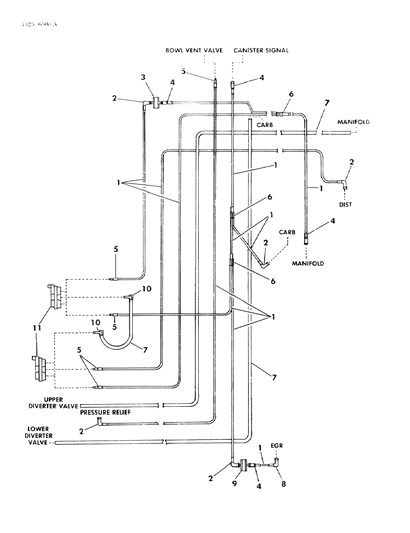 1985 Dodge D250 EGR Hose Harness Diagram 11