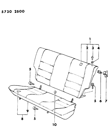 1985 Dodge Colt Rear Seat Diagram 1