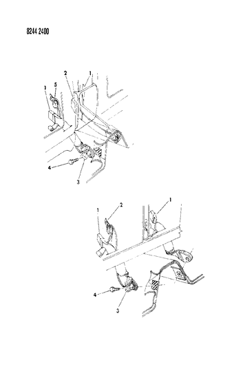 1988 Chrysler Fifth Avenue Belt - Front Seat Lap And Shoulder Diagram 1