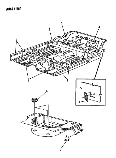 1990 Dodge Dynasty Floor Pan Plugs Diagram
