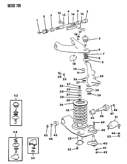 1990 Dodge Ram 50 Suspension - Front Diagram 2