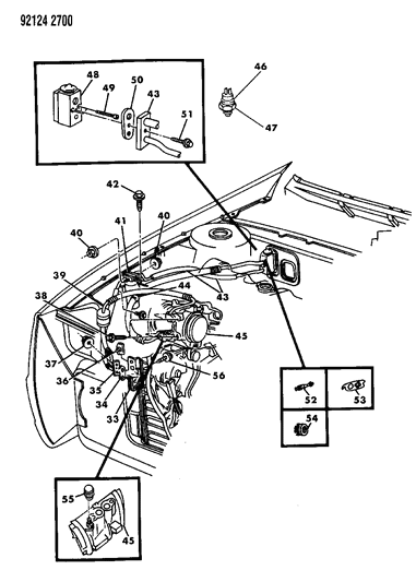 1992 Dodge Daytona Plumbing - A/C & Heater Diagram 1