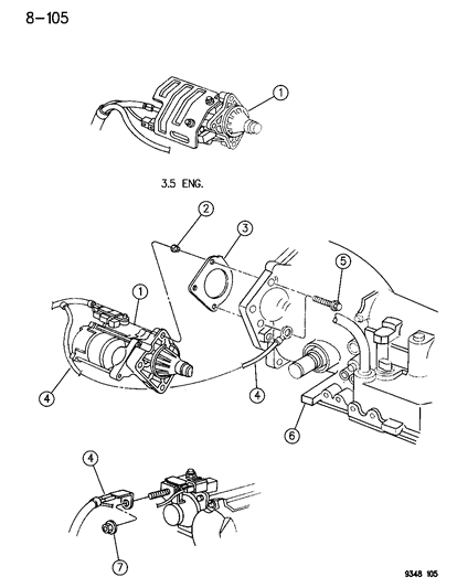 1993 Dodge Intrepid Engine Starter Diagram for R4609011