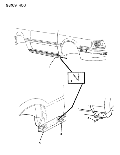 1993 Dodge Shadow Rocker Outer Reinforcement Diagram