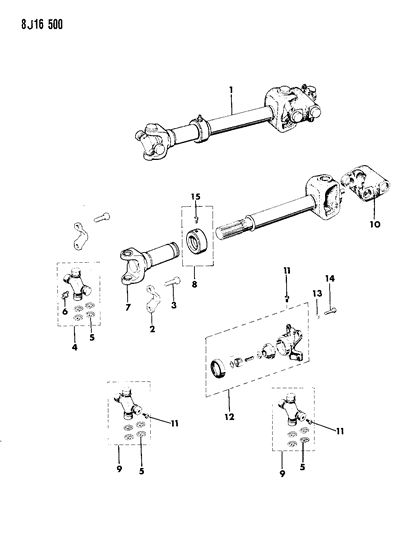 1989 Jeep Grand Wagoneer Shaft - Front Propeller Diagram