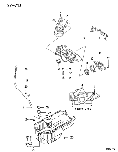 1995 Dodge Stealth Case-Cylinder Block Diagram for MD332465