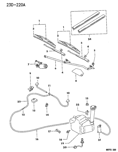 1996 Dodge Stealth Blade-Windshield WIPER Diagram for MB821509