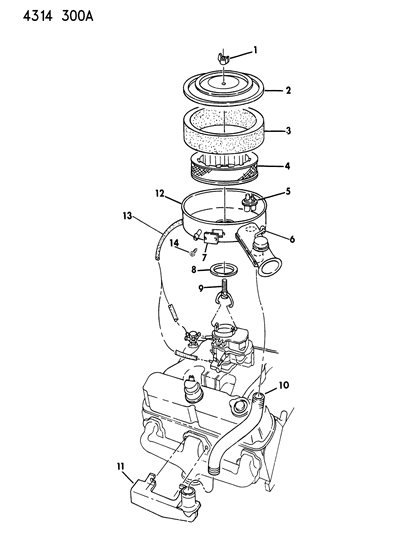 1985 Dodge D150 Air Cleaner Diagram 2