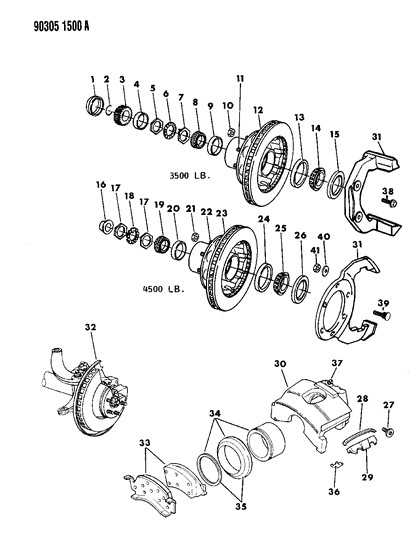 1991 Dodge W150 Gasket, Carrier Cover Diagram for 1799296