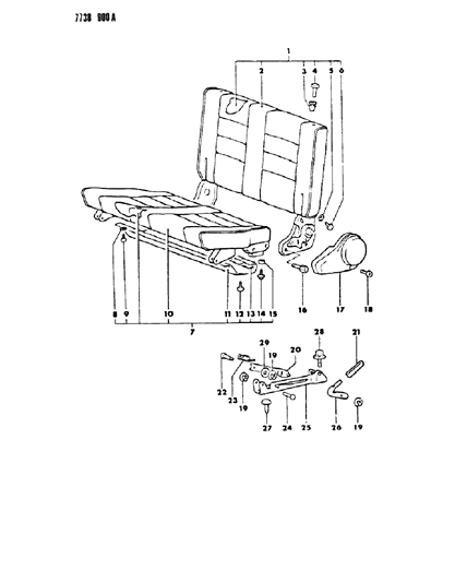 1988 Dodge Raider Screw Diagram for MF455151