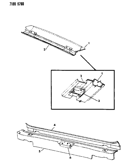 1987 Chrysler Town & Country Liftgate Opening Panel Diagram