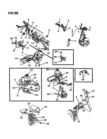 1989 Dodge Dynasty Lines & Hoses, Brake Diagram