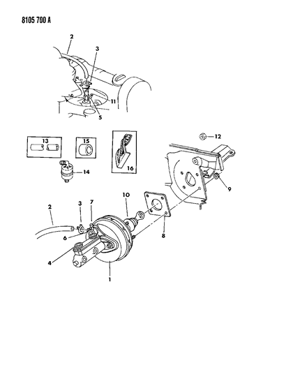 1988 Dodge Omni Booster, Power Brake Diagram