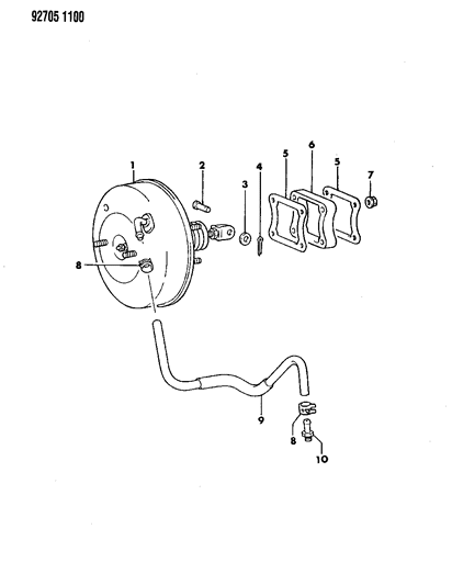 1992 Dodge Colt Booster, Power Brake Diagram