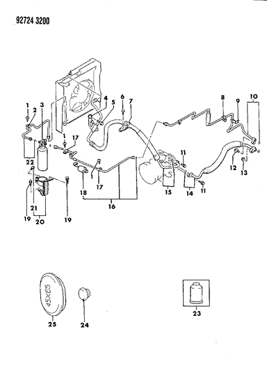1994 Dodge Colt Plumbing - A/C Diagram 2