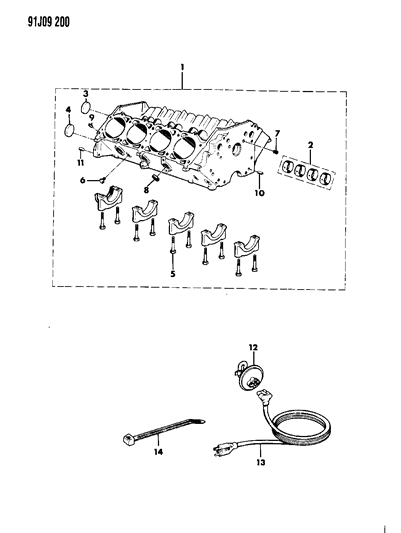 1991 Jeep Grand Wagoneer Cylinder Block Diagram