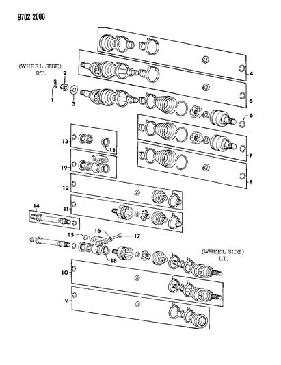 1989 Dodge Colt Axle, Front Diagram 1