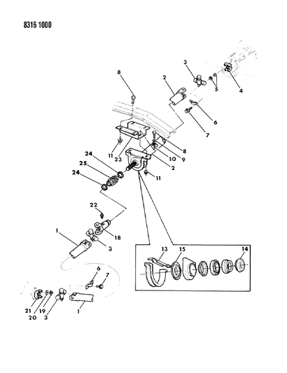1988 Dodge Ramcharger Boot-Kit-Power Steering HAFT U/JNT Slip YOKE Diagram for 4428806