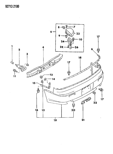 1992 Dodge Stealth Rear Bumper & Support Diagram