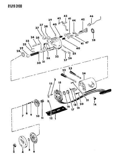 1985 Jeep J20 Housing - Steering Column Upper Diagram 2