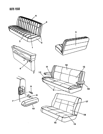 1989 Dodge Ram Van Rear Seat Diagram