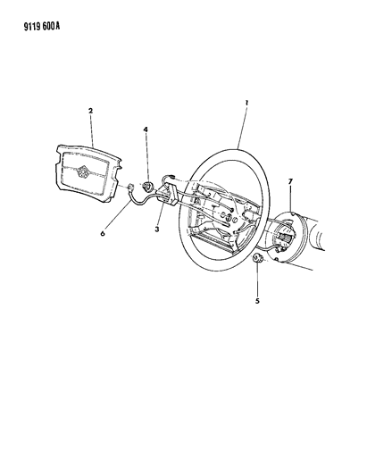 1989 Dodge Daytona Sport Air Bag Air Bag Diagram for AK86JC5